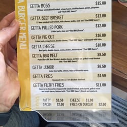 Getta Burger - Menu