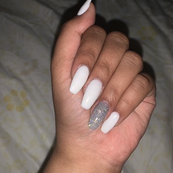 LMZ Nails & Spa - White and silver nails with flash *just finished* - Massage Near Me - Bayside, New York