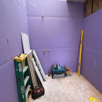 Habitat Renovations - Sheetrock in Wet Room (At the end of each day, everything was clean and tidy.) - General Contractors Near Me - San Francisco, California Habitat Renovations - Sheetrock in Wet Room (At the end of each day, everything was clean and tidy.) - General Contractors Near Me - San Francisco, California
