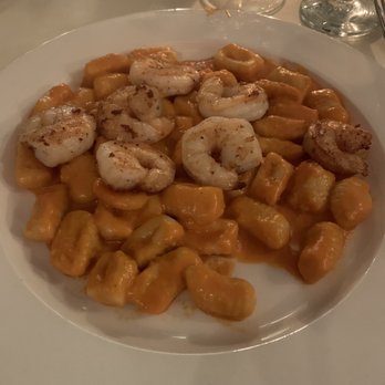 Basil Leaf Cafe - Gnocchi alla vodka with shrimp. The shrimp was so flavorful. Vodka sauce might be the best I ever had - Italian Near Me - Locust Valley, New York