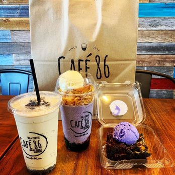 Cafe 86 - Ube Bread Pudding, Upside down Halo Halo, Milkshake - Desserts Near Me - Union City, California