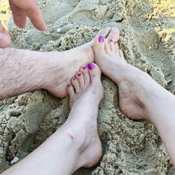 Onset Beach - Our last feet in on the beach photo before school starts !