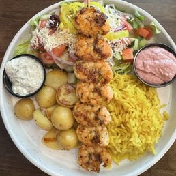 Shrimp skewer platter Shrimp skewer platter