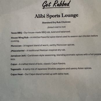 Alibi Sports Lounge - Alibi menu - Sports Bars Near Me - Somerset, Massachusetts Alibi Sports Lounge - Alibi menu - Sports Bars Near Me - Somerset, Massachusetts