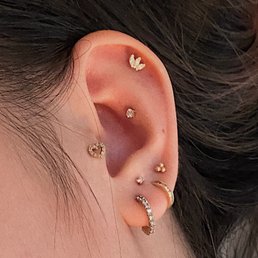 Helix, Conch and two stacked loves done by Missy Helix, Conch and two stacked loves done by Missy