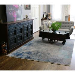 Cozy Rugs - Contemporary Abstract Blue Gray Livingroom Large Rug by Cozy Rugs