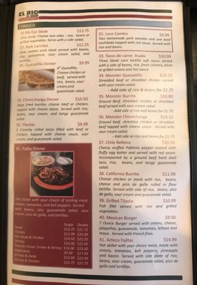 Menu photo 2 El Rio Mexican Restaurant Pearl River, LA