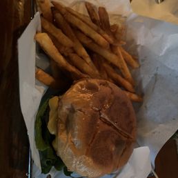 Burger and fries