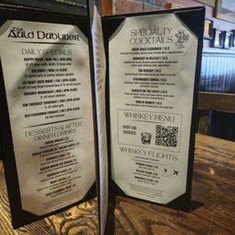Some of the drink menu. There's 150 whiskey choices. Some of the drink menu. There's 150 whiskey choices.