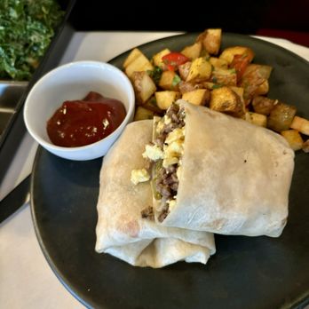 Crossroads Kitchen - Breakfast Burrito Plate (modified) - Vegan Near Me - Los Angeles, California Crossroads Kitchen - Breakfast Burrito Plate (modified) - Vegan Near Me - Los Angeles, California
