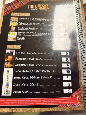 Menu photo 5 Inka’s Golden Las Vegas, NV