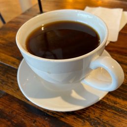 Coffee cup after clean up and drinking some of it.