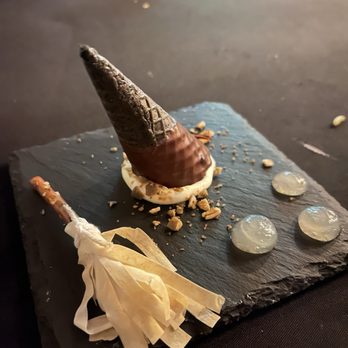 Fork N' Film - "Dessertifying Gravity" - chocolate enrobed mini cone with key lime mousse and phyllo "broomstick" - Cinema Near Me - Los Angeles, California