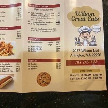 Wilson Great Eats - Menu - Seafood Near Me - Arlington, Virginia Wilson Great Eats - Menu - Seafood Near Me - Arlington, Virginia