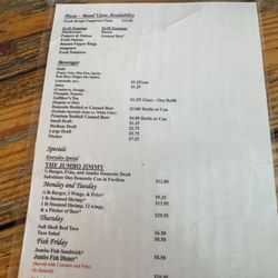 Jim & Jimmies - Menu