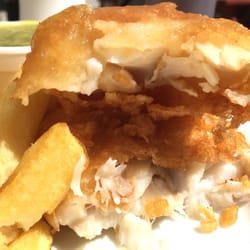 The Fish House Ely - Battered cod, cross section