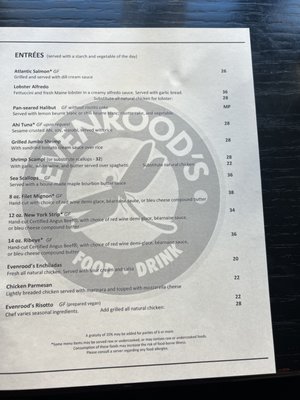 Menu photo 1 Evenrood's Bangor, ME