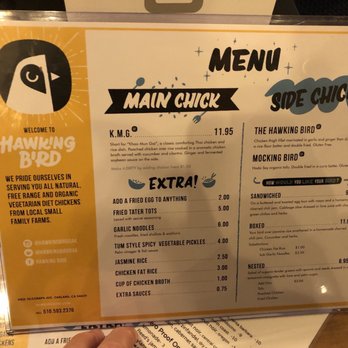 Hawking Bird - Menu - Asian Fusion Near Me - Oakland, California Hawking Bird - Menu - Asian Fusion Near Me - Oakland, California