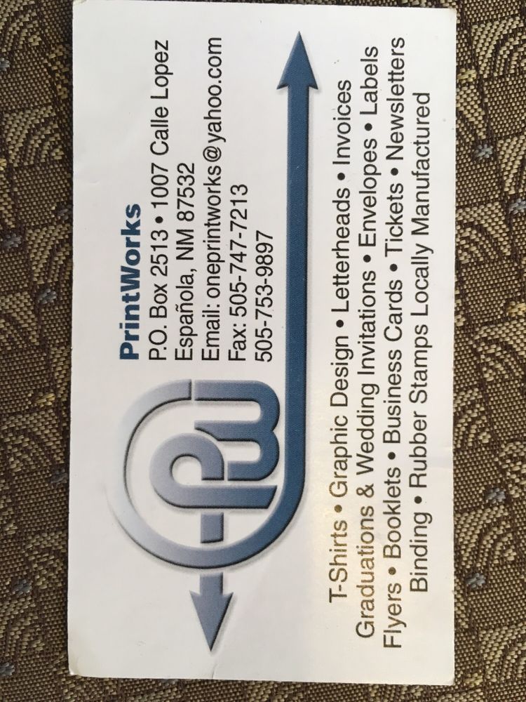 THE PRINT WORKS Updated August 2024 1007 Calle Lopez, Espanola, New