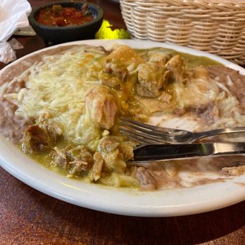 Casa Mendoza - Chile verde enchiladas.  I ate 4 bites and gave up.  Not taking it home - Mexican Near Me - Three Rivers, California