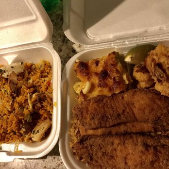 La Bella Cafe - Seafood rice & Fish and shrimp dinner - Soul Food Near Me - Pompano Beach, Florida