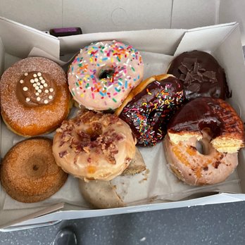 The Goods - Had to dive in before the picture. Love these donuts!!! - Donuts Near Me - Carlsbad, California