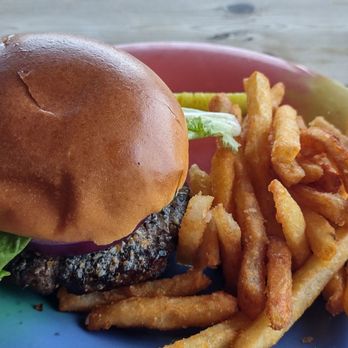 The Oar House - Burger with fries. - American Near Me - Pensacola, Florida
