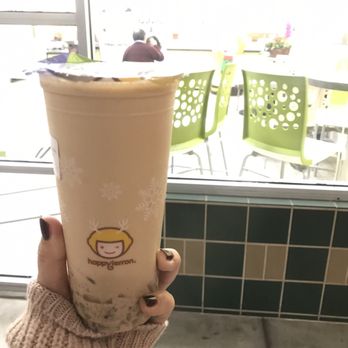 Happy Lemon - Black milk tea with red bean and lychee jelly - Coffee & Tea Near Me - Gilroy, California