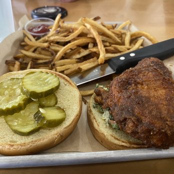 Ocmulgee Brewpub - Hot Chicken (Super Spicy) sandwich - New American Near Me - Macon, Georgia Ocmulgee Brewpub - Hot Chicken (Super Spicy) sandwich - New American Near Me - Macon, Georgia