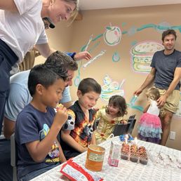 Only pictures from  birthday party since having fun playing in the space