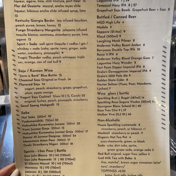 Gogi Time - Drink menu - Korean Near Me - Oakland, California