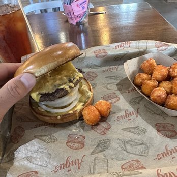 Angus Burgers & Shakes - The drive inn burger with sweet potato tots! - Burgers Near Me - Kearney, Nebraska Angus Burgers & Shakes - The drive inn burger with sweet potato tots! - Burgers Near Me - Kearney, Nebraska