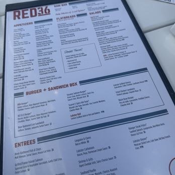 Red 36 - Menu - Seafood Near Me - Mystic, Connecticut