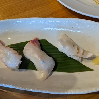 Tojo's - Nigiri - sweet prawn, horse mackarel... - Japanese Near Me - Vancouver, British Columbia Tojo's - Nigiri - sweet prawn, horse mackarel... - Japanese Near Me - Vancouver, British Columbia