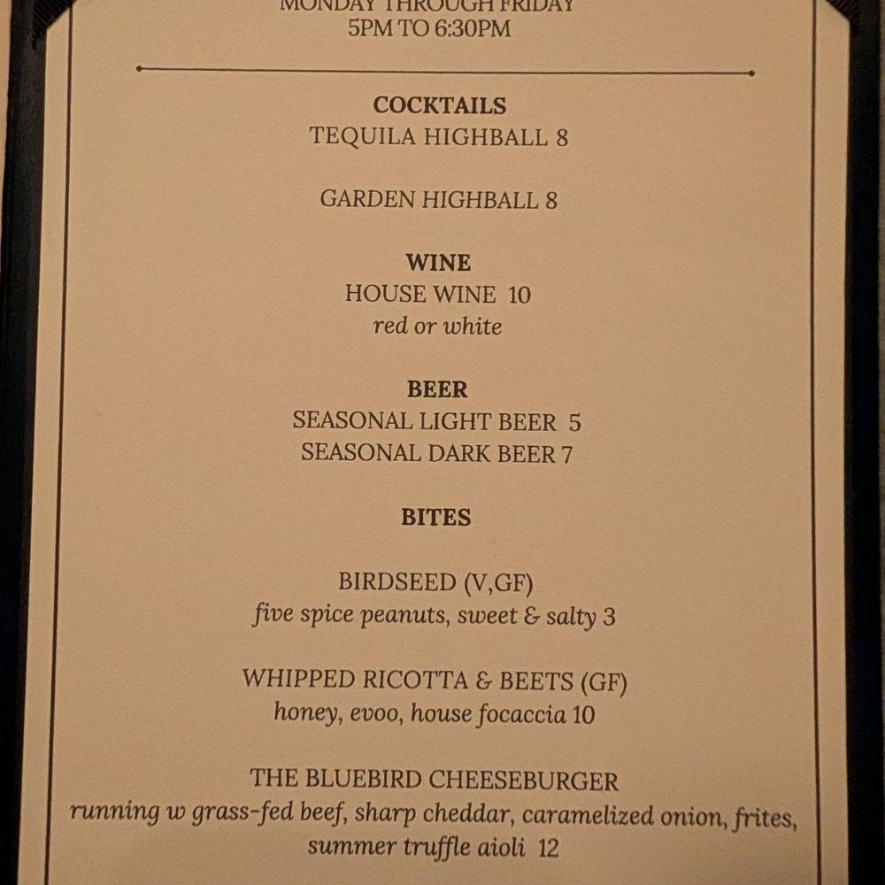 The Bluebird Cocktail Room - Happy hour menu - Cocktail Bars Near Me - Baltimore, Maryland The Bluebird Cocktail Room - Happy hour menu - Cocktail Bars Near Me - Baltimore, Maryland