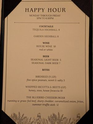 Menu photo 2 The Bluebird Cocktail Room Baltimore, MD