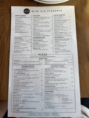 Menu photo 2 AVP - Alta Via Pizzeria Pittsburgh, PA Menu photo 2 AVP - Alta Via Pizzeria Pittsburgh, PA