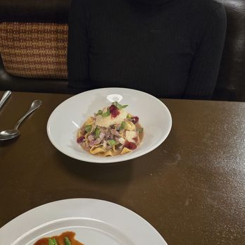 School House Restaurant & Tavern - She had the duck special and I had crusted pork loin - New American Near Me - Sanger, California School House Restaurant & Tavern - She had the duck special and I had crusted pork loin - New American Near Me - Sanger, California