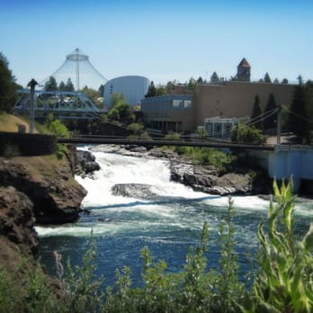 Anthony's at Spokane Falls - The view of the Spokane Falls from the deck at Anthony's - Seafood Near Me - Spokane, Washington