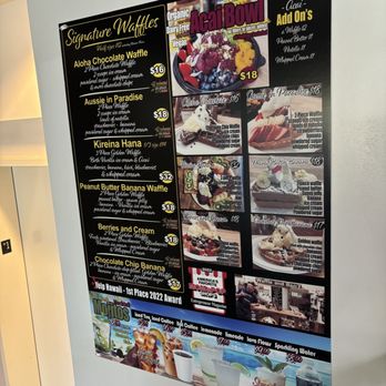 Waffle and Berry - Menu as of 10/13/23 - Waffles Near Me - Honolulu, Hawaii