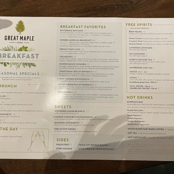 Great Maple - Menu - Breakfast & Brunch Near Me - Anaheim, California