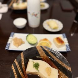 Yoshitsune Restaurant - House made tofu, appetizer plate