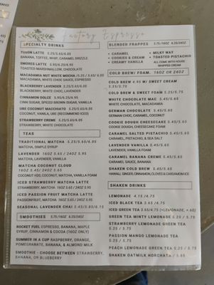 Menu photo 2 Factory Espresso at Hart Medina, NY