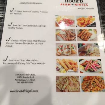 Hook'd Fish Grill - Front of Menu - Seafood Near Me - Northridge, California Hook'd Fish Grill - Front of Menu - Seafood Near Me - Northridge, California