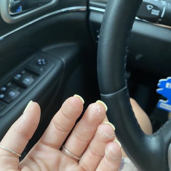 A Paris Nail Bar - Residue after SCRUBBING to try to get it off. - Nail Salons Near Me - Boca Raton, Florida