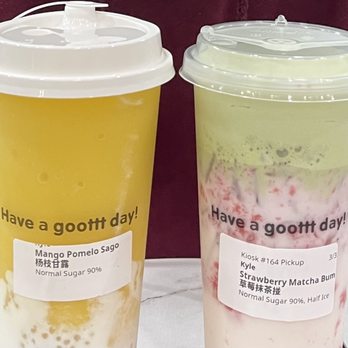 Goomo Tea - Mango Pomelo Sago and Strawberry Bump - Bubble Tea Near Me - Walnut, California Goomo Tea - Mango Pomelo Sago and Strawberry Bump - Bubble Tea Near Me - Walnut, California