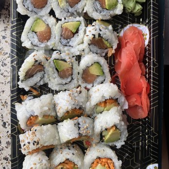 Khin’s Sushi - salmon + avo roll and veg roll - Japanese Near Me - Washington, DC, District of Columbia Khin’s Sushi - salmon + avo roll and veg roll - Japanese Near Me - Washington, DC, District of Columbia