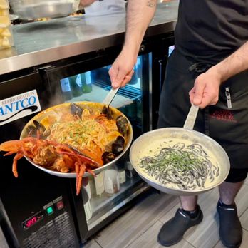 The Daily Catch - The Fra Diavolo and Black Pasta with Scallops. - Italian Near Me - Boston, Massachusetts