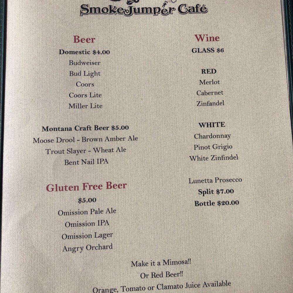 SmokeJumper Cafe - Adult Beverages - Fish & Chips Near Me - West Yellowstone, Montana