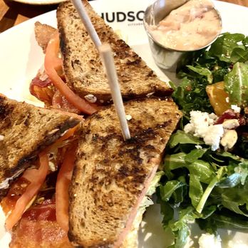 Hudson 29 Kitchen + Drink - BELT. That's bacon, eggs, lettuce, and tomatoes. Substituted a small side, arugula salad for the french fries. - New American Near Me - Upper Arlington, Ohio Hudson 29 Kitchen + Drink - BELT. That's bacon, eggs, lettuce, and tomatoes. Substituted a small side, arugula salad for the french fries. - New American Near Me - Upper Arlington, Ohio